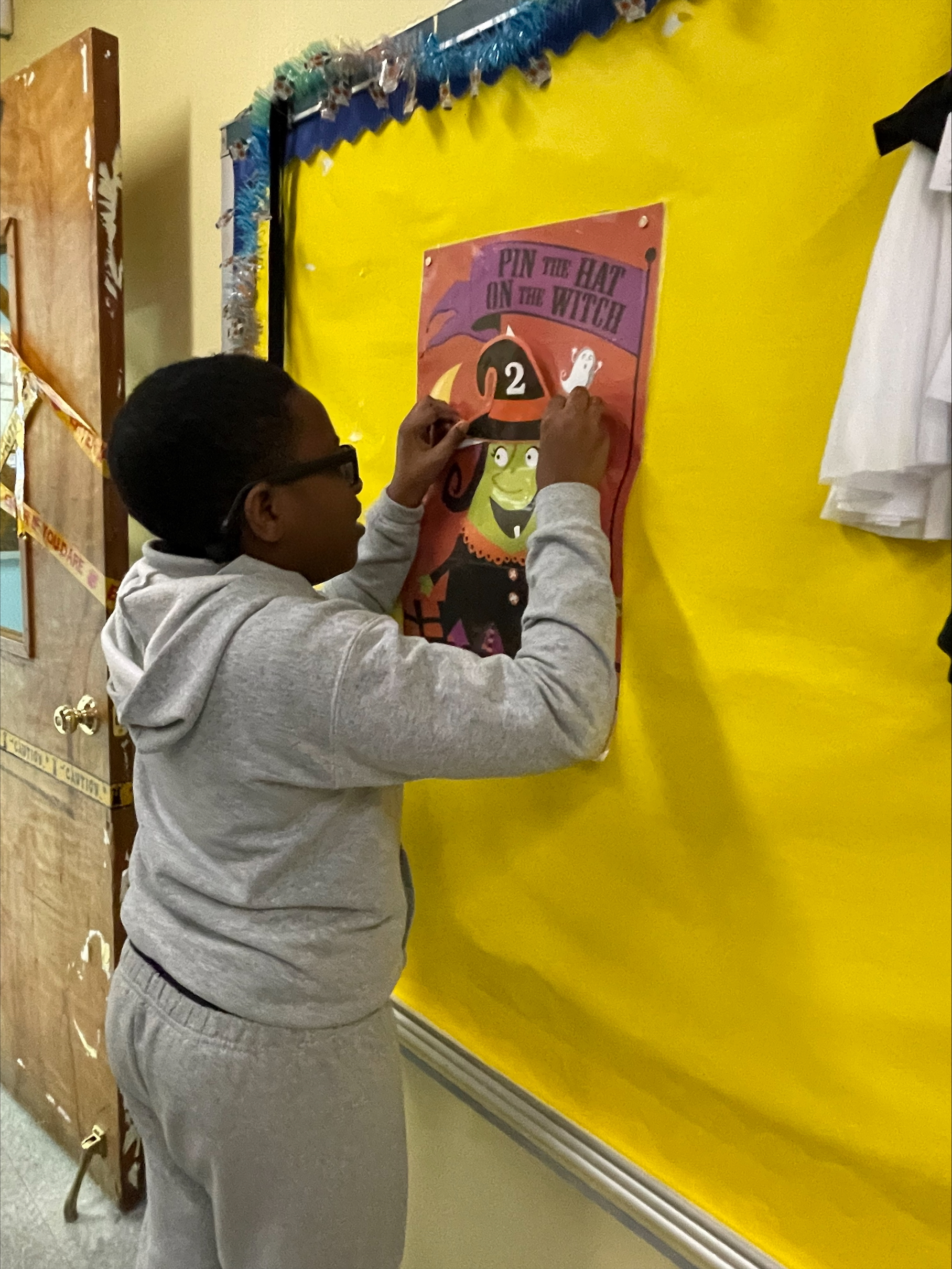 students making fall decorations