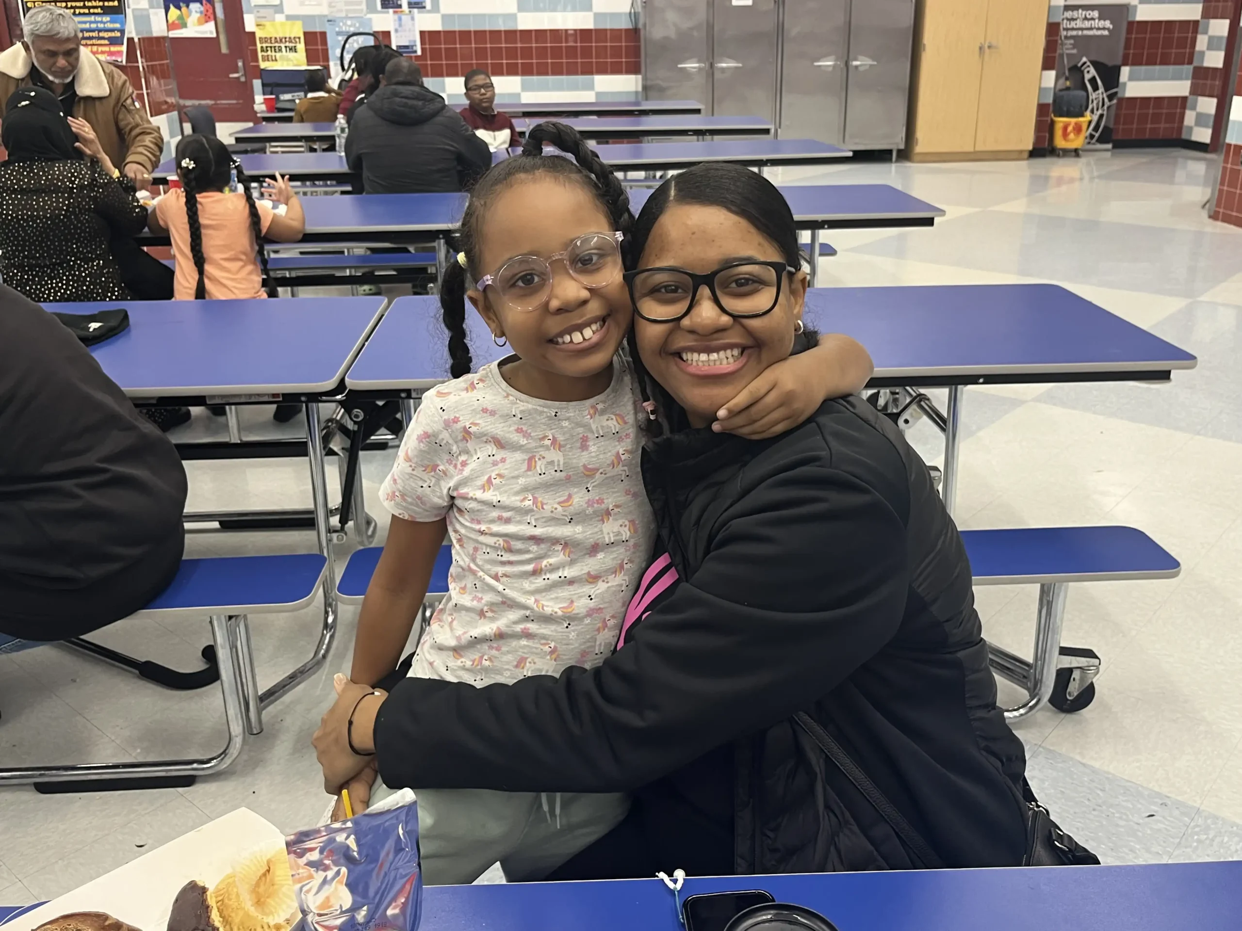 a child and mother hugging